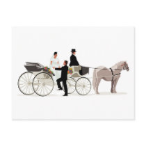 Bride and Groom and a Wedding Carriage postcards
