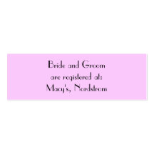 Bride and Groom are registered at:... Business Card Template