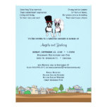 Bride And Groom Boston Terrier Wedding Shower Personalized Announcement