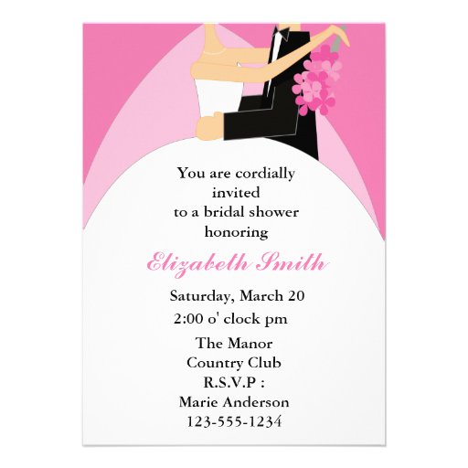 Bride and Groom Bridal Shower Invitations (front side)