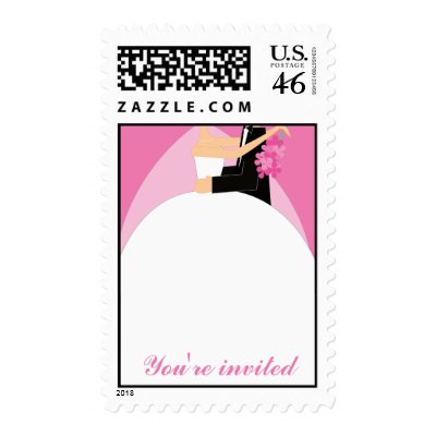 Bride and Groom Bridal Shower Postage