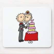 Bride And Groom By The Wedding Cake Mousepad by stick_figures Bride And Groom By The Wedding Cake Mousepad