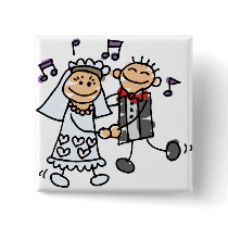 Bride and Groom Celebrate Pins