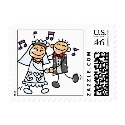 Bride and Groom Celebrate Stamp by TheBridalShop