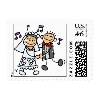 Bride and Groom Celebrate stamp