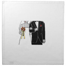 Bride and Groom Cloth Napkins