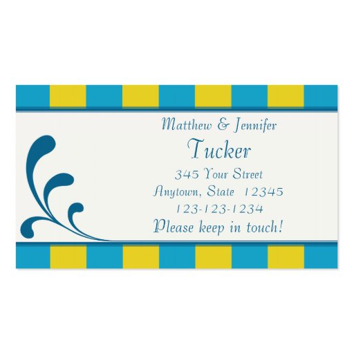 Bride and Groom Contact Information Card Business Card