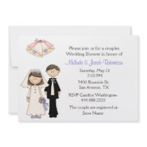 Bride and Groom Couples Wedding Shower Invitation