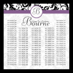 Bride and Groom Damask Seating Chart for Reception
