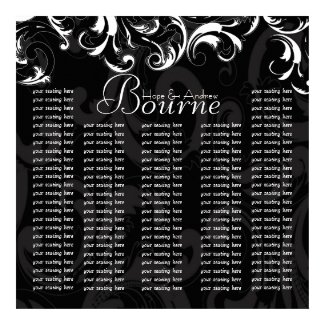 Bride and Groom Damask Seating Chart for Reception print