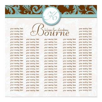Bride and Groom Damask Seating Chart for Reception print
