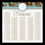 Bride and Groom Damask Seating Chart for Reception