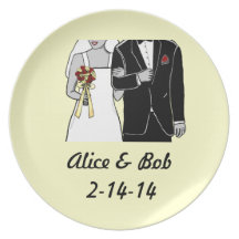 Bride and Groom Dinner Plates