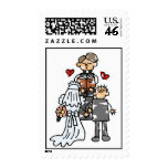 Bride and Groom During Ceremony Postage Stamp