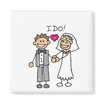 Bride and Groom Exchange vows Magnet