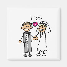 Bride and Groom Exchange vows Magnet