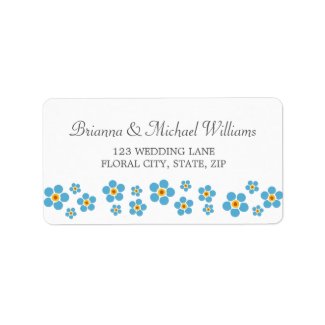 Bride and groom floral wedding address label