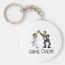 Bride and Groom Game Over Key Chains