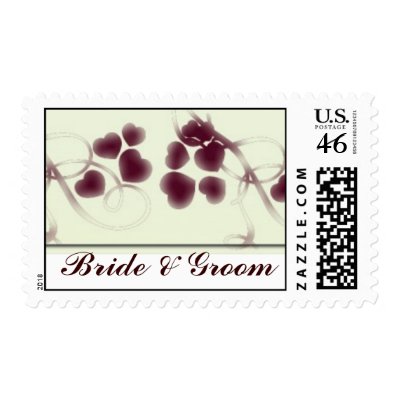 Bride and Groom Heart Postage