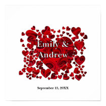 Bride and Groom Heart Roses Print by samack Bride and Groom Heart Roses Print