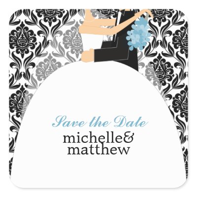 Bride and Groom Illustration Wedding stickers
