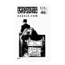 Bride and Groom Just Married Horse and Carriage Postage