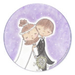 Bride and Groom Kids Round Stickers