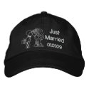 Bride and Groom Kiss - Just Married embroideredhat