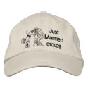 Bride and Groom Kiss - Just Married embroidered hats