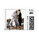 Bride and Groom Kiss on Beach postage by TheBridalShop Bride and Groom Kiss on Beach postage