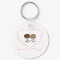 Bride and Groom-Lovers Heart keychains