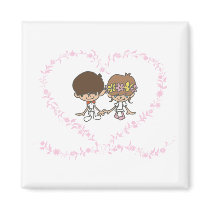 Bride and Groom-Lovers Heart magnets