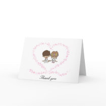 Bride and Groom-Lovers Heart -Thank-you cards