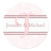 Bride And Groom Monogram Letter T 2009 Seal stickers