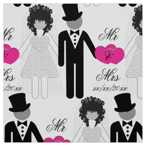 Bride And Groom Mr And Mrs Fabric Zazzle 7454