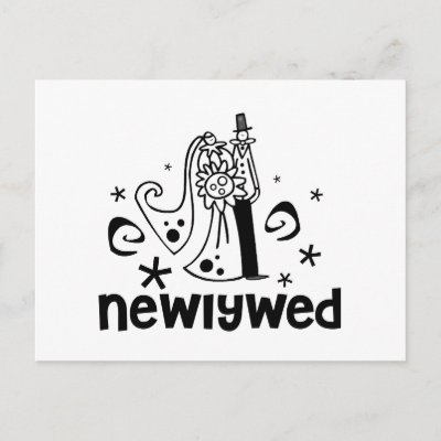 Bride and Groom Newlywed Post Card