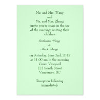 Bride and groom parents'  invitation, wedding invite