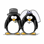 Bride and Groom Penguin - photo scuplture Cut Out