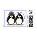 Bride and Groom Penguin Postage Stamps