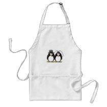 Bride and Groom Penguins aprons by penguinality Bride and Groom Penguins aprons