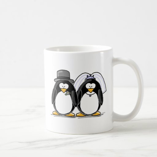 Bride and Groom Penguins Coffee Mugs