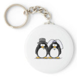 Bride and Groom Penguins Keychain