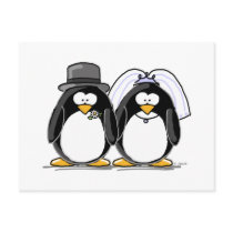 Bride and Groom Penguins postcards by penguinality Bride and Groom Penguins postcards
