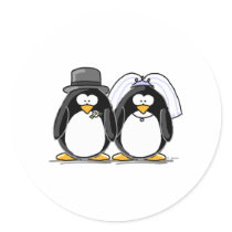 Bride and Groom Penguins stickers
