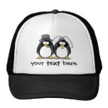 Bride and Groom Penguins with personalized text Hat