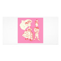 Bride and Groom Pop Art Custom Photo Card