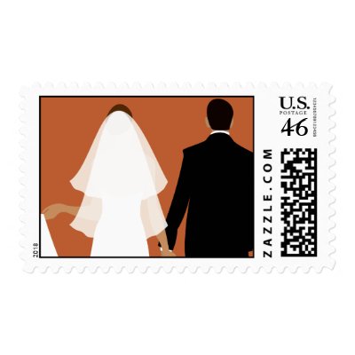 Bride and Groom Postage Stamp