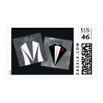 Bride and Groom Postage stamp by aslentz Bride and Groom Postage stamp