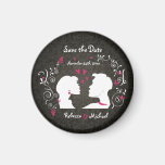 Bride and Groom "pucker up" Save the Date magnets