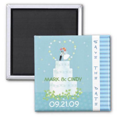 Bride and Groom Save the Date Magnet